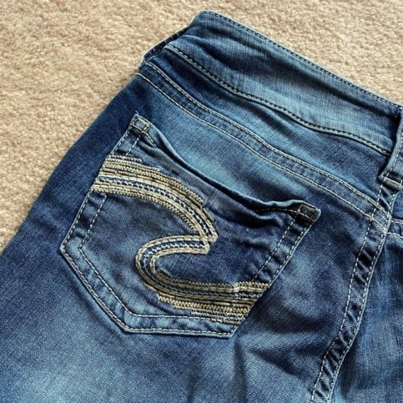 Silver Suki W28 x L 22 1/2 Mid Capri Denim Jeans Actual W 28 x I 23 - Picture 7 of 12